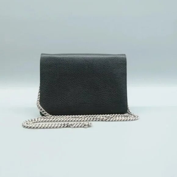 100% Authentic GUCCI Dionysus Black Leather Shoulder Bag - Picture 2 of 12